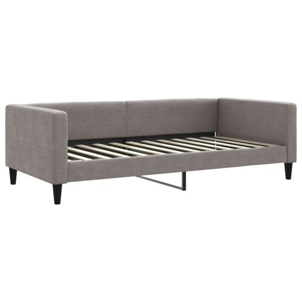 Tagesbett Ausziehbar mit Matratzen Taupe 100x200 cm Stoff