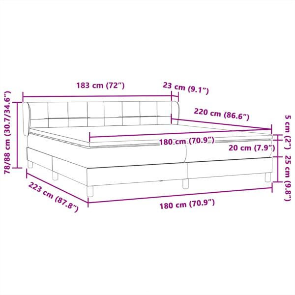 ARDEBO.de - Boxspringbett mit Matratzen Schwarz 180x220 cm Samt