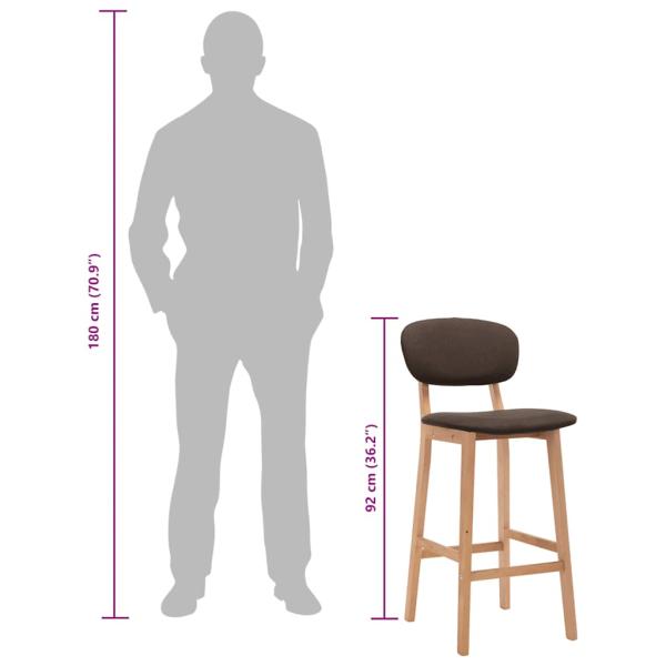 Barhocker 2 Stk. Braun Stoff