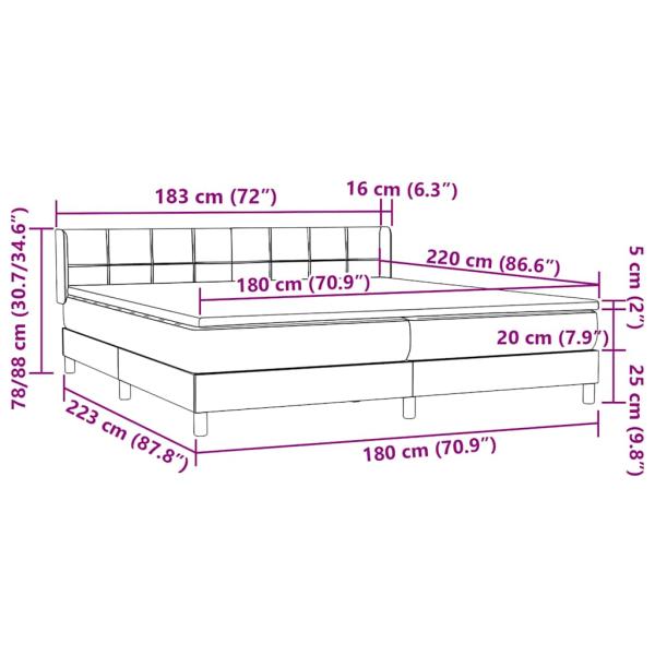 Boxspringbett mit Matratze Rosa 180x220 cm Samt