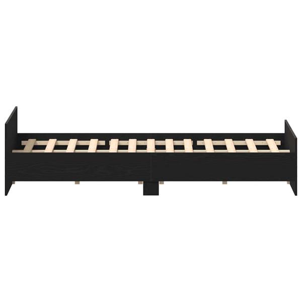 Bettgestell ohne Matratze Schwarz Eichen-Optik 160x200 cm