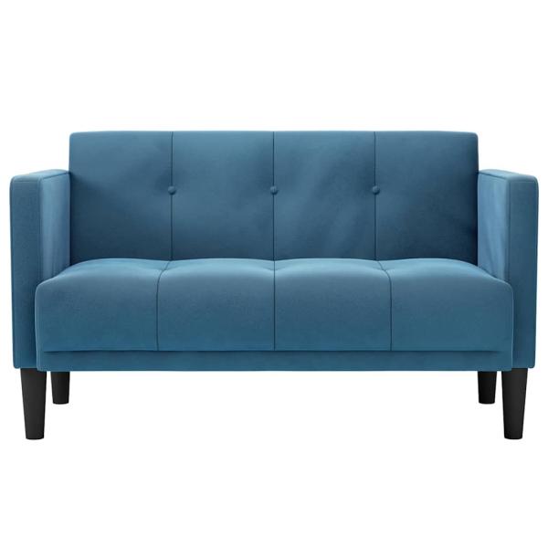 ARDEBO.de - Zweisitzer-Sofa Blau 111 cm Samt