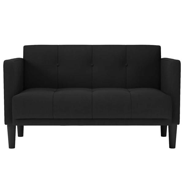 Zweisitzer-Sofa Schwarz 111 cm Stoff