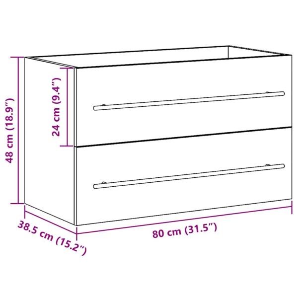 Waschbeckenunterschrank Altholz-Optik 80x38,5x48 cm