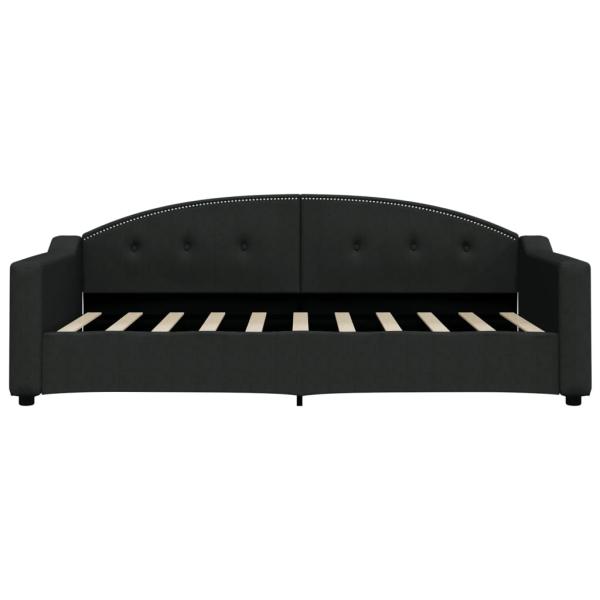 Tagesbett Ausziehbar mit Schubladen Schwarz 90x190 cm Stoff