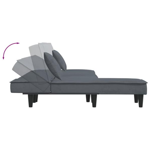 Schlafsofa in L-Form Dunkelgrau 255x140x70 cm Samt