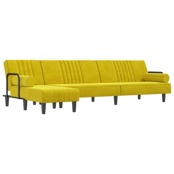 Schlafsofa in L-Form Gelb 260x140x70 cm Samt