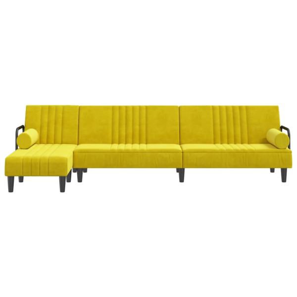 Schlafsofa in L-Form Gelb 260x140x70 cm Samt