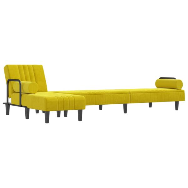 Schlafsofa in L-Form Gelb 260x140x70 cm Samt