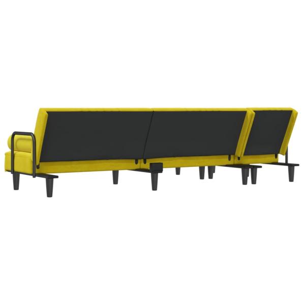 Schlafsofa in L-Form Gelb 260x140x70 cm Samt