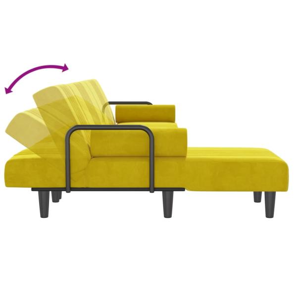 Schlafsofa in L-Form Gelb 260x140x70 cm Samt