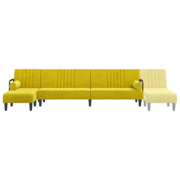 Schlafsofa in L-Form Gelb 260x140x70 cm Samt