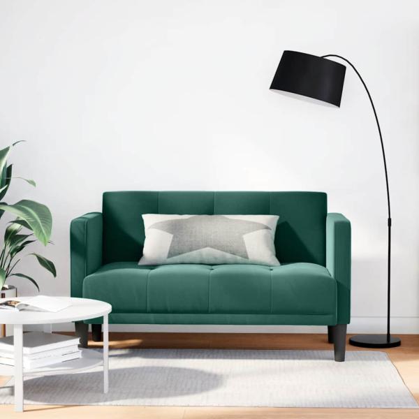 ARDEBO.de - Zweisitzer-Sofa Dunkelgrün 111 cm Samt