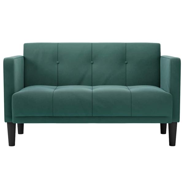 Zweisitzer-Sofa Dunkelgrün 111 cm Samt