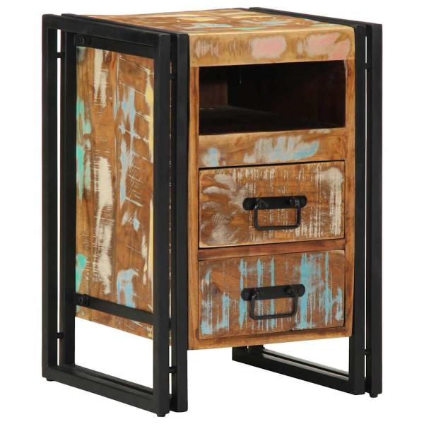ARDEBO.de - Nachttisch 40x40x59 cm Altholz Massivholz