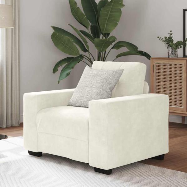 ARDEBO.de - Sessel Creme 59 cm Samt