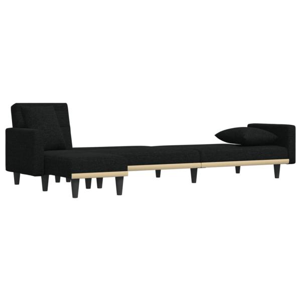 Schlafsofa in L-Form Schwarz 275x140x70 cm Stoff