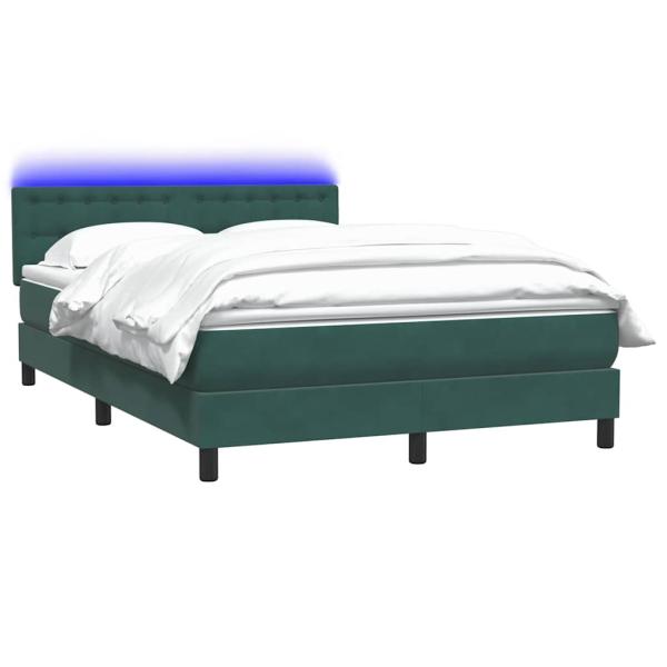 Boxspringbett mit Matratze Dunkelgrün 160x220 cm Samt