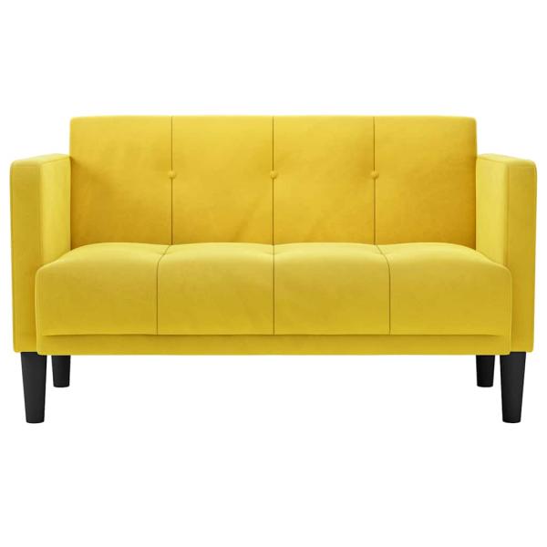 Zweisitzer-Sofa Gelb 111 cm Samt