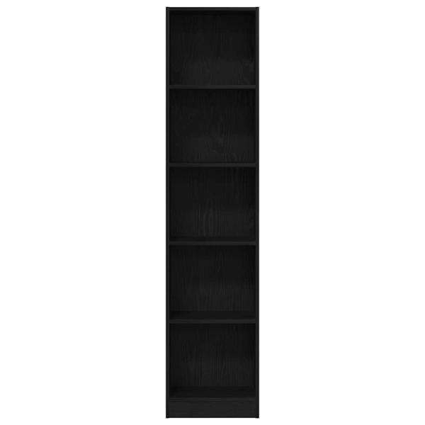 Bücherregal Schwarz Eichen-Optik 40x24x176 cm Holzwerkstoff