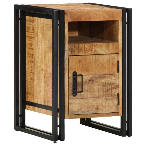 ARDEBO.de - Nachttisch 40x40x59 cm Raues Mango-Massivholz