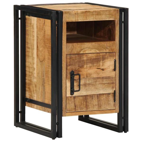 Nachttisch 40x40x59 cm Raues Mango-Massivholz