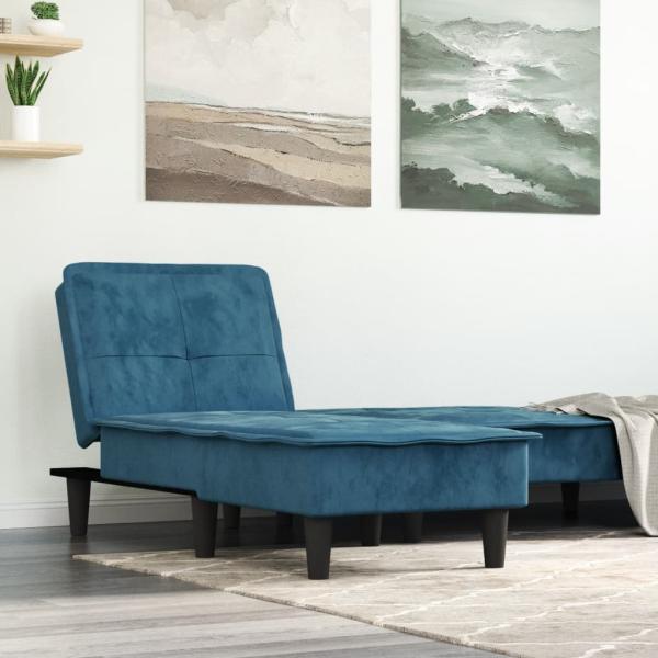 ARDEBO.de - Chaiselongue Blau Samt