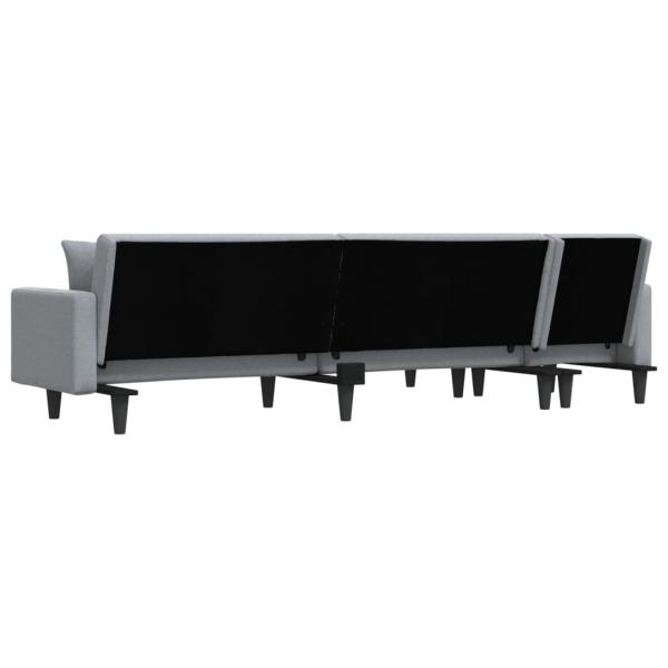 Schlafsofa in L-Form Hellgrau 275x140x70 cm Stoff