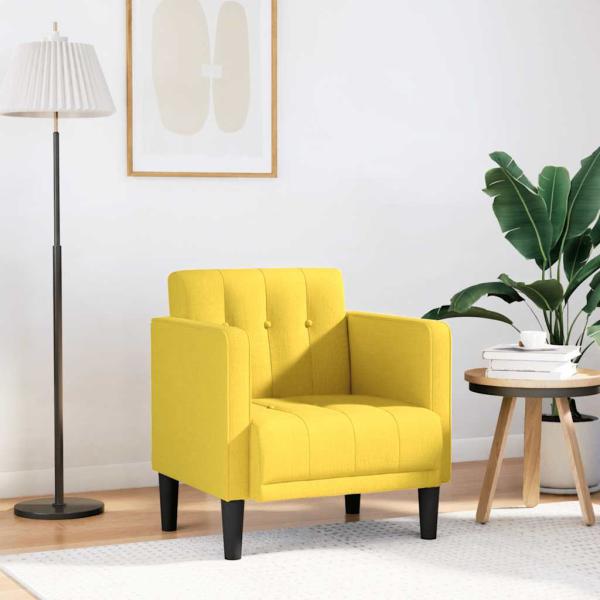 ARDEBO.de - Sessel mit Armlehnen Hellgelb 53 cm Stoff