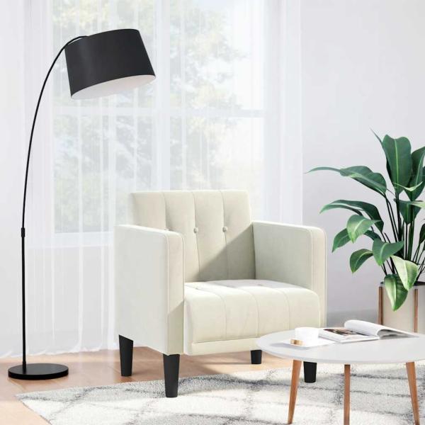 ARDEBO.de - Sessel mit Armlehnen Creme 53 cm Samt