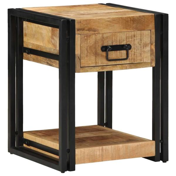 Nachttische 2 Stk. 40x40x50 cm Raues Massivholz Mango