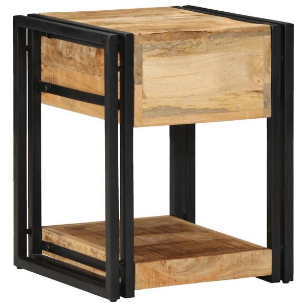 Nachttische 2 Stk. 40x40x50 cm Raues Massivholz Mango
