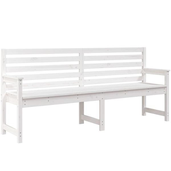 Gartenbank Weiß 203,5x48x91,5 cm Massivholz Kiefer