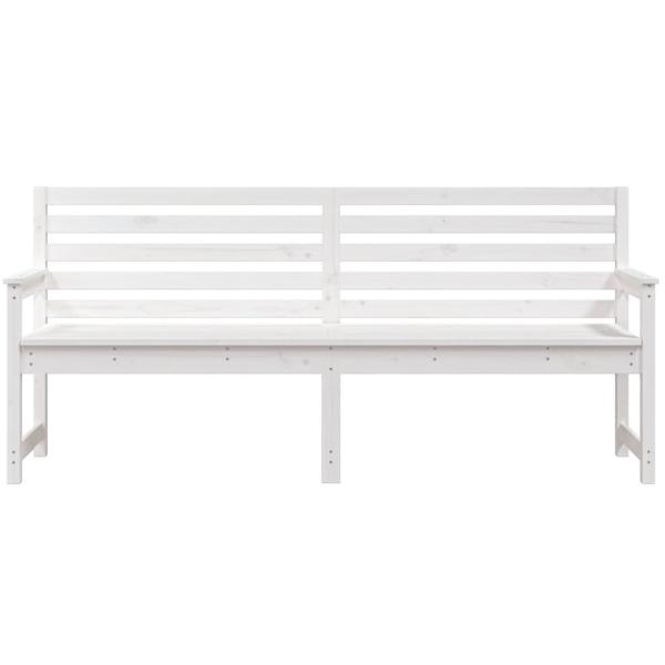 Gartenbank Weiß 203,5x48x91,5 cm Massivholz Kiefer