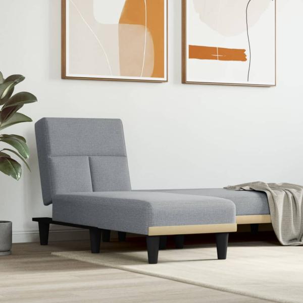 ARDEBO.de - Chaiselongue Hellgrau Stoff