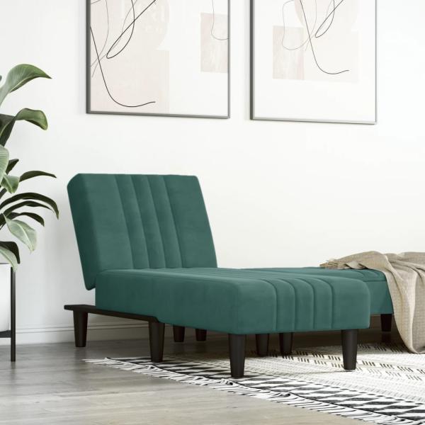 ARDEBO.de - Chaiselongue Dunkelgrün Samt