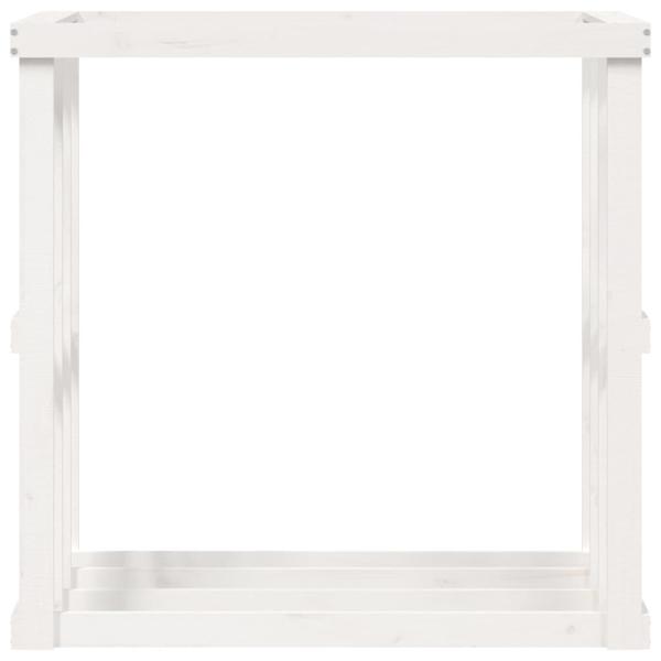 Outdoor-Kaminholzregal Weiß 108x52x106 cm Massivholz Kiefer