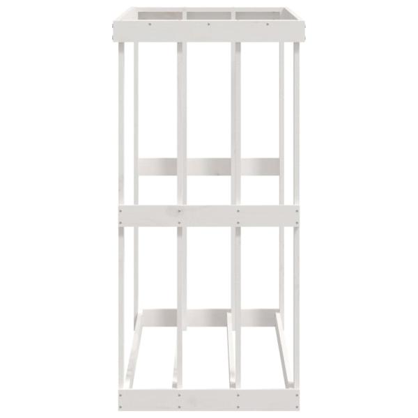 Outdoor-Kaminholzregal Weiß 108x52x106 cm Massivholz Kiefer