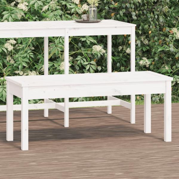 ARDEBO.de - Gartenbank Weiß 109x44x45 cm Massivholz Kiefer