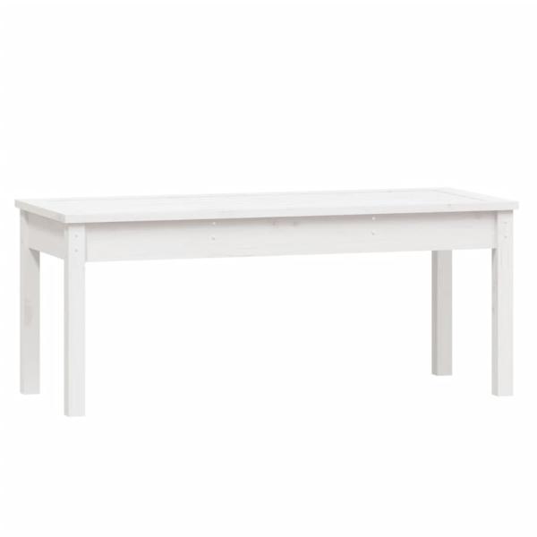 Gartenbank Weiß 109x44x45 cm Massivholz Kiefer