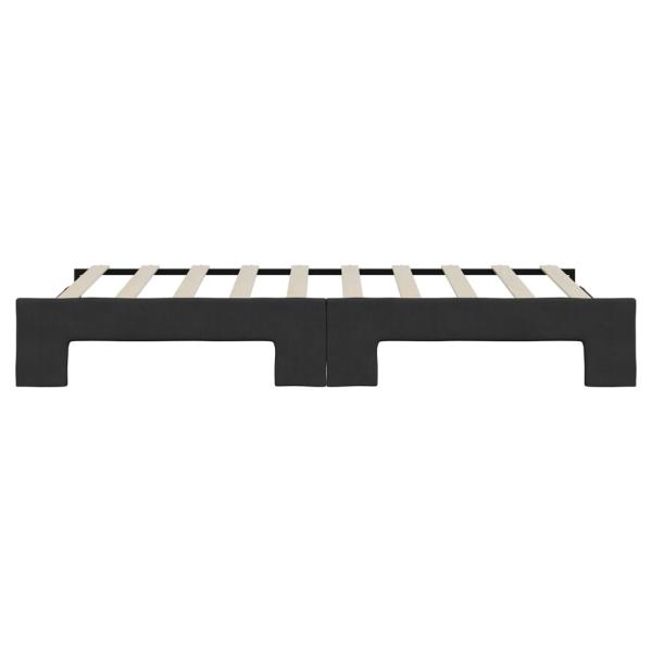 Tagesbett Ausziehbar Schwarz 90x190 cm Stoff