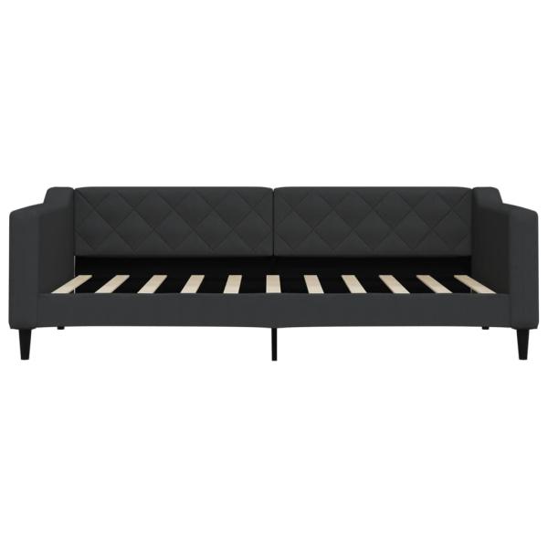 Tagesbett Ausziehbar mit Schubladen Schwarz 90x190 cm Stoff