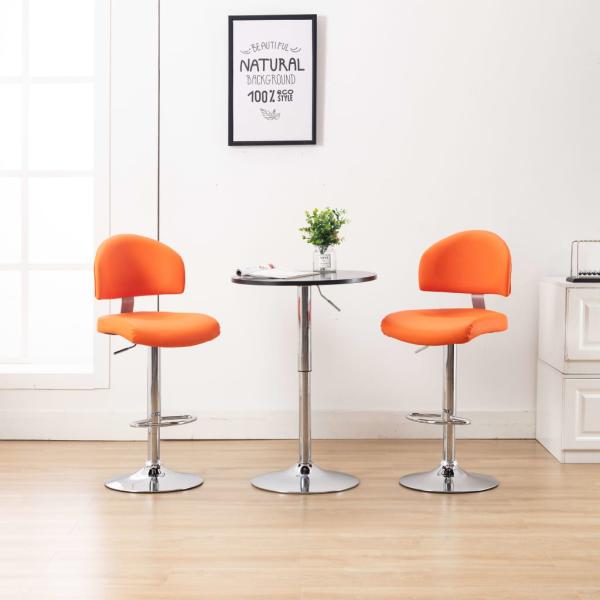 ARDEBO.de - Barhocker 2 Stk. Orange Kunstleder