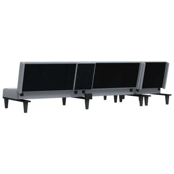 Schlafsofa in L-Form Hellgrau 255x140x70 cm Stoff