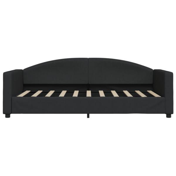 Tagesbett Ausziehbar mit Schubladen Schwarz 90x190 cm Stoff