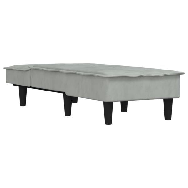 Chaiselongue Hellgrau Samt