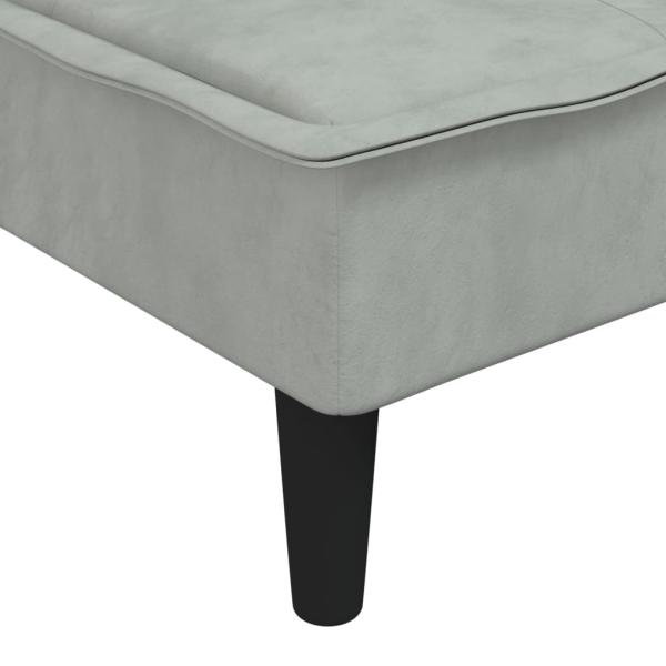 Chaiselongue Hellgrau Samt