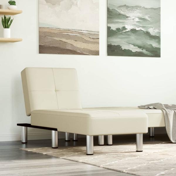 ARDEBO.de - Chaiselongue Creme Kunstleder