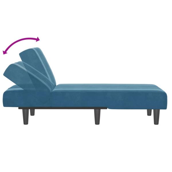Chaiselongue Blau Samt