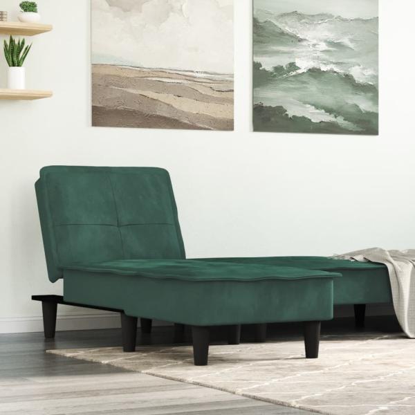 ARDEBO.de - Chaiselongue Dunkelgrün Samt
